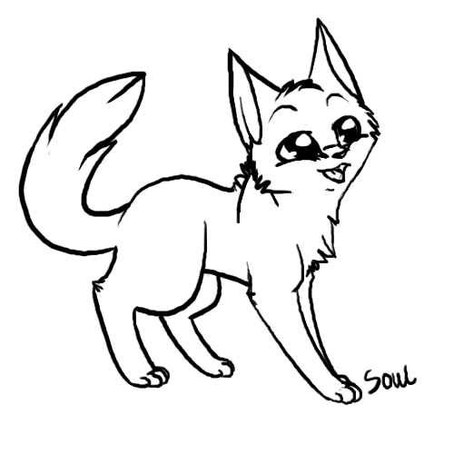 500x500 Happy Cat Lineart By Soulcats