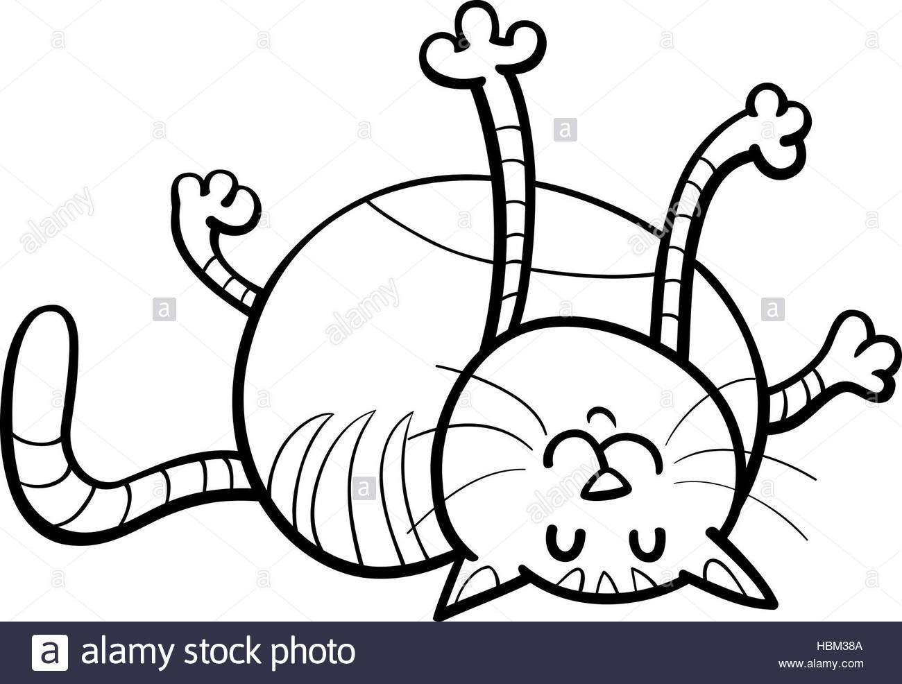 1300x986 Happy Cat Coloring Page Stock Photo, Royalty Free Image 127675418