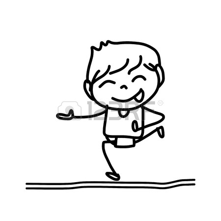 450x450 Hand Drawing Cartoon Concept Happy Kids With Flower Royalty Free