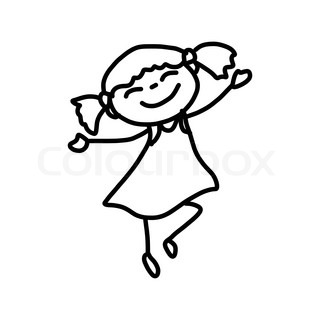 320x320 Hand Drawing Cartoon Character Happy Kids Playing Stock Vector