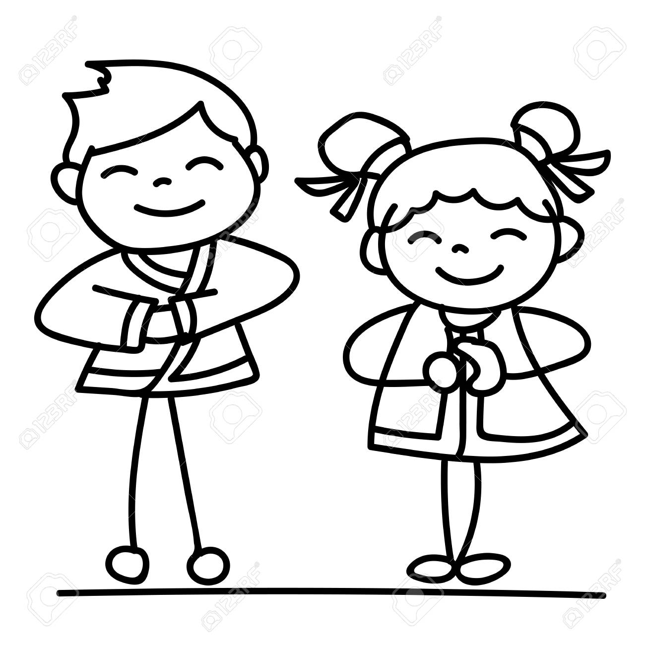 1300x1300 Set Of Hand Drawing Cartoon Character Chinese People And Kids