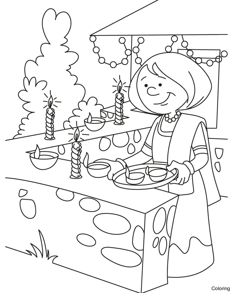 800x1006 Drawings On Diwali Festival For Children Paintings Scene Drawing