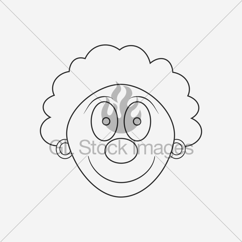 500x500 Happy Clown Face Flat Black Outline Design Icon Gl Stock Images