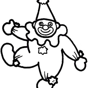 300x300 Happy Clown Walking With Little Umbrella Coloring Page Color Luna