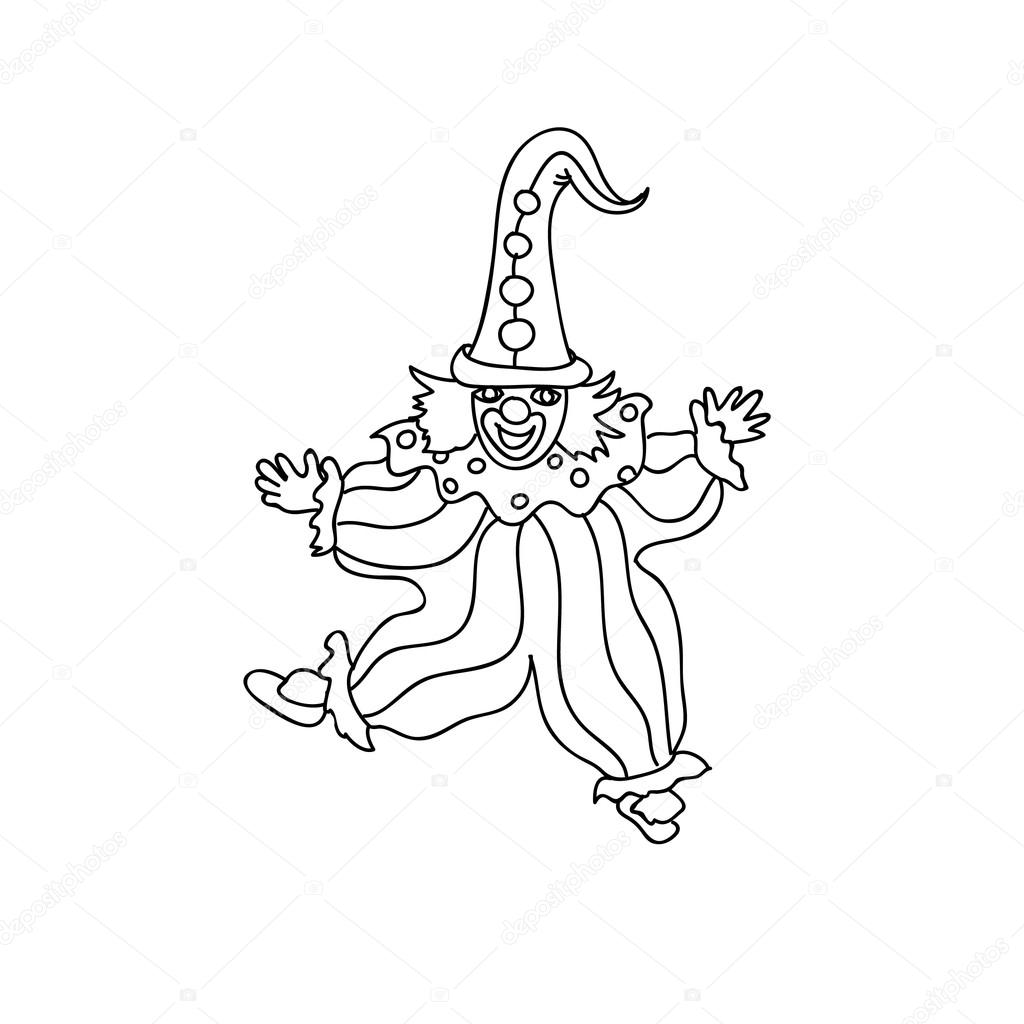 1024x1024 Happy Clown Kids Coloring Page Stock Photo Nuarevik