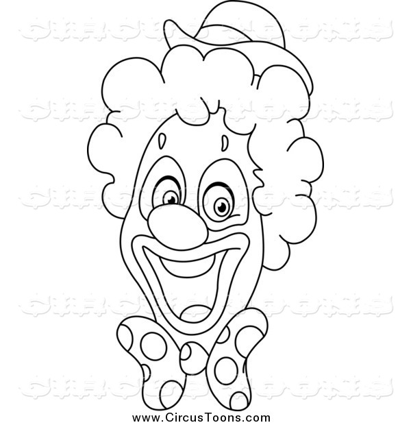 600x620 Circus Clipart Of A Black And White Happy Clown By Yayayoyo