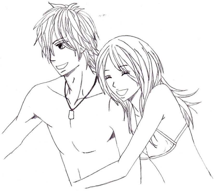 900x797 Happy Beach Couple By Hawtmelololxx