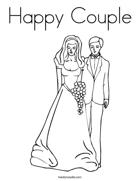 468x605 Happy Couple Coloring Page