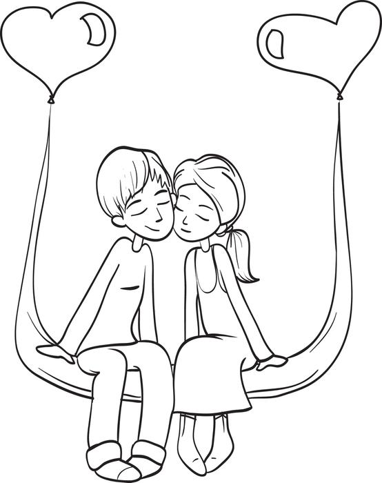 554x700 Happy Couple Coloring Pages Flower Coloring Pages