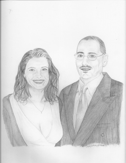 432x560 Happy Couple In A Sketch.