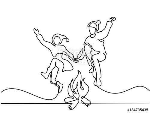 500x375 Happy Couple Jumping Over A Fire