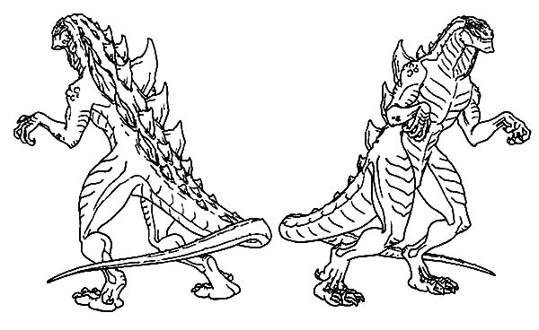 600x368 Godzilla Couple Coloring Pages Color Luna