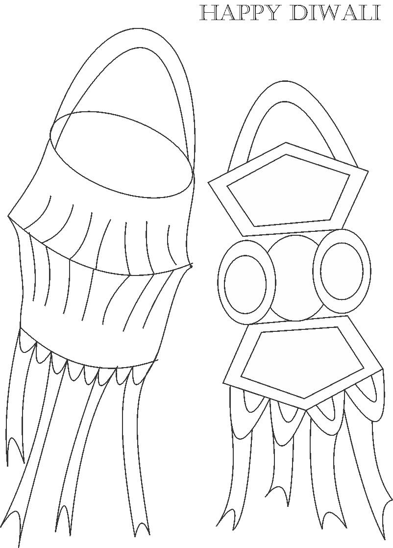 802x1118 Decorative Items Of Diwali Coloring Page