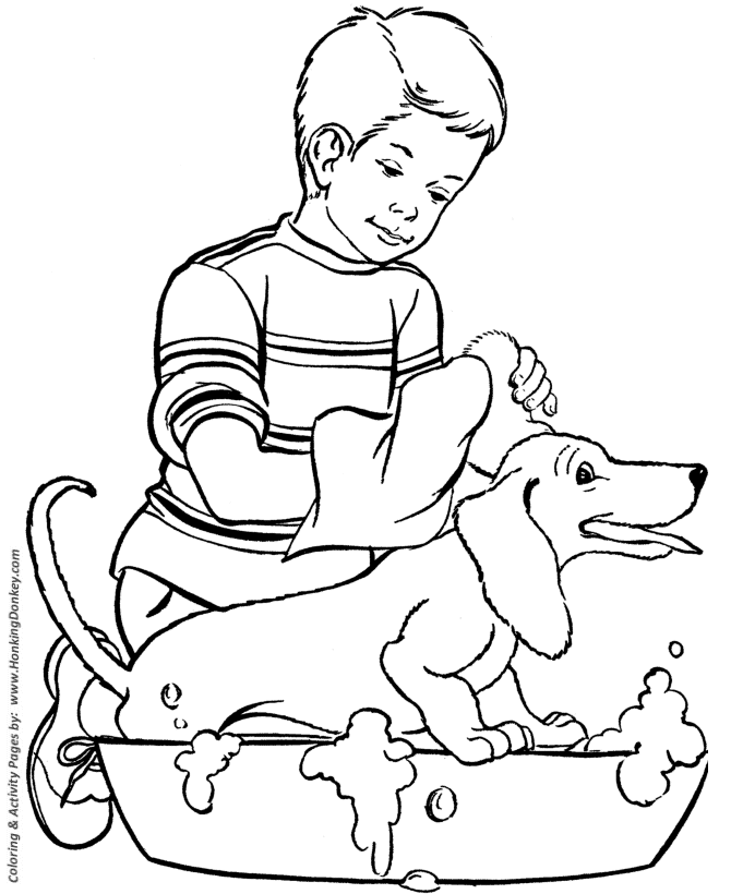 670x820 Dog Coloring Pages Printable Happy Dog Bath Coloring Page Sheet