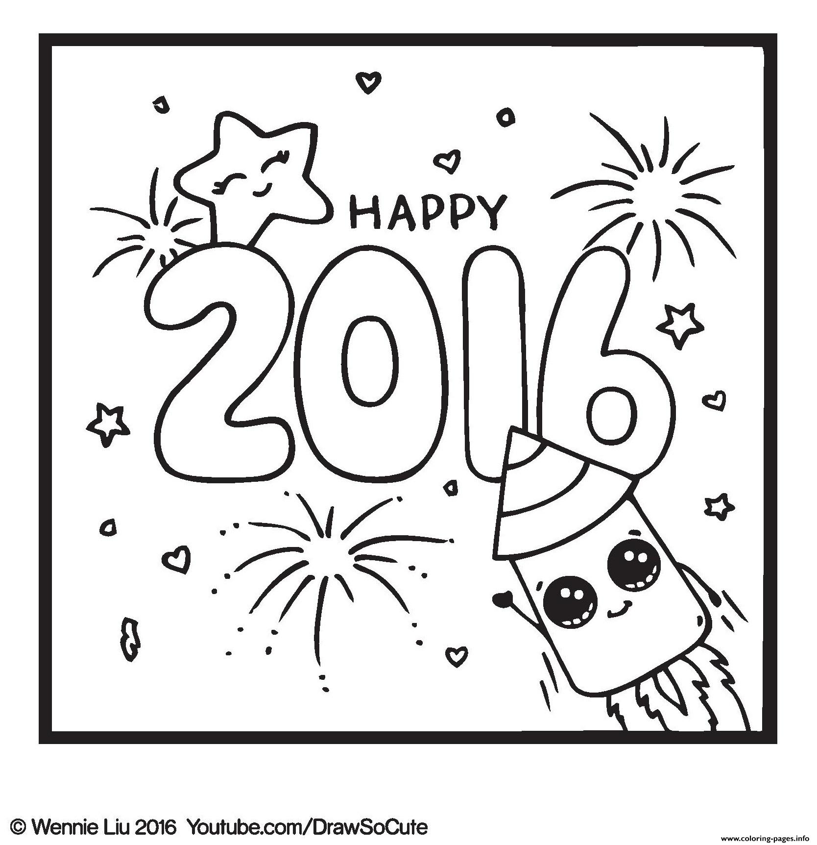 1668x1724 Happy New Year Draw So Cute Coloring Pages Printable