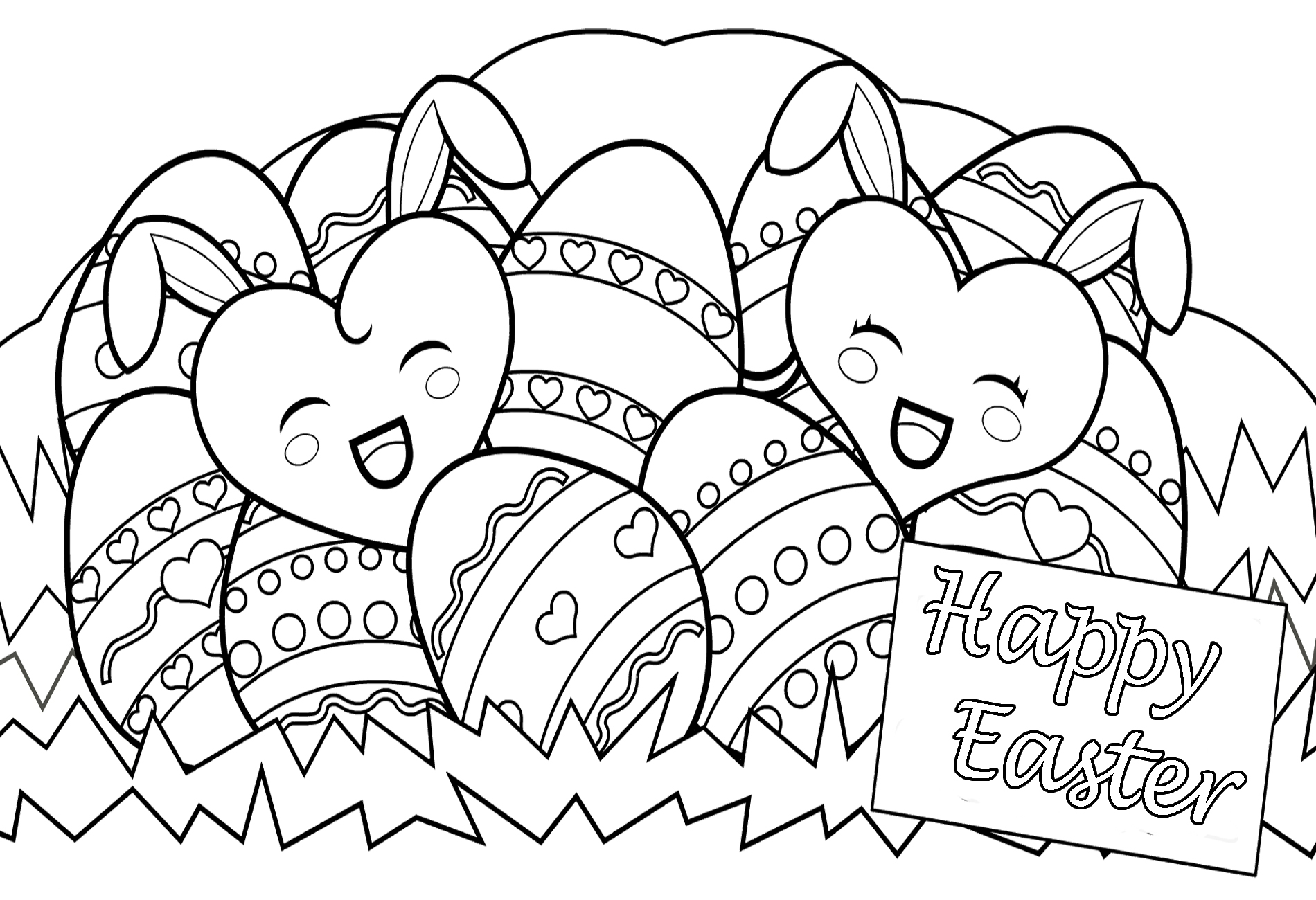 1900x1300 Happy Easter Drawing Hd Easter Images
