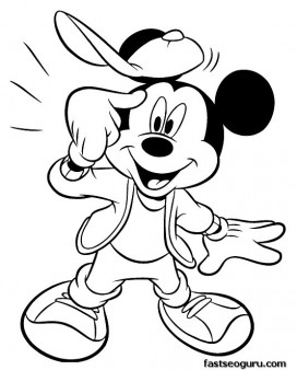 272x338 Coloring Pages Mickey Mouse Happy Face