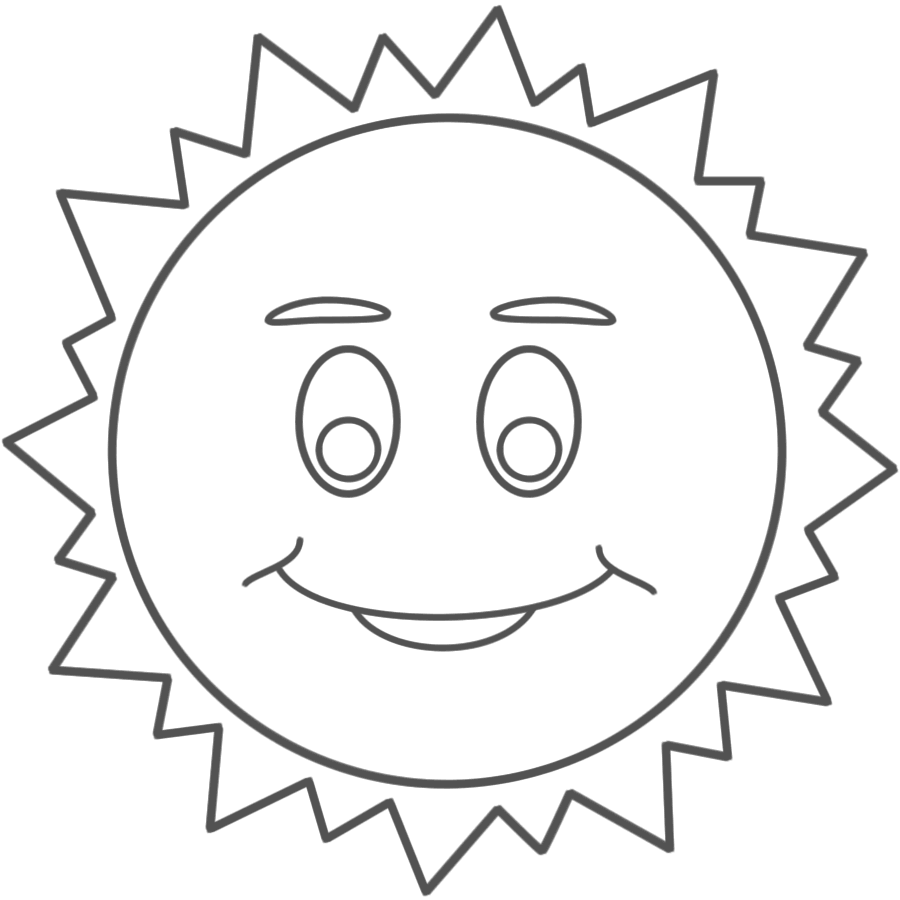 900x900 Smiley Sun Faces Coloring Pages For Kids