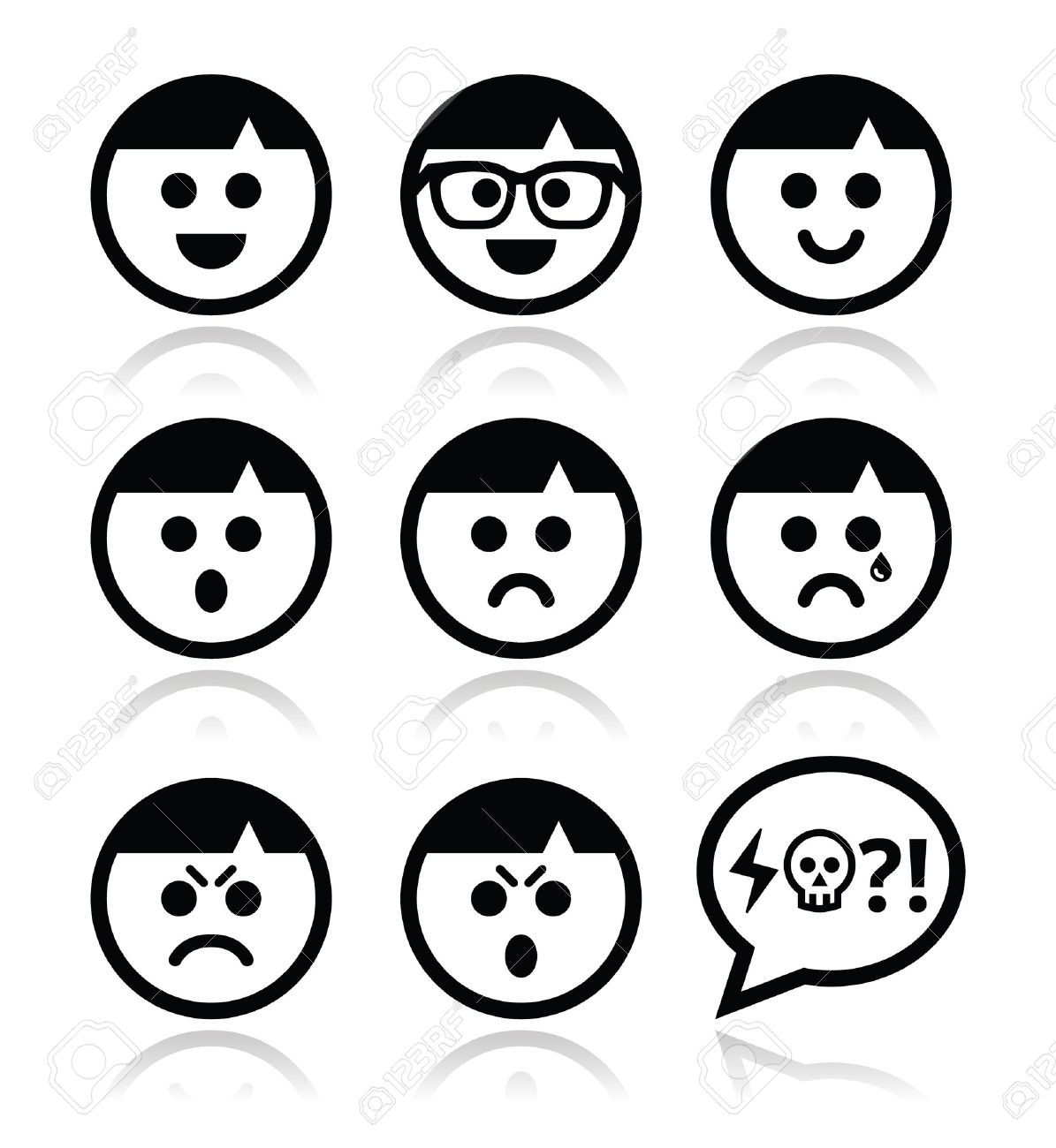 1195x1300 Smiley Faces, Avatar Vector Icons Set Royalty Free Cliparts