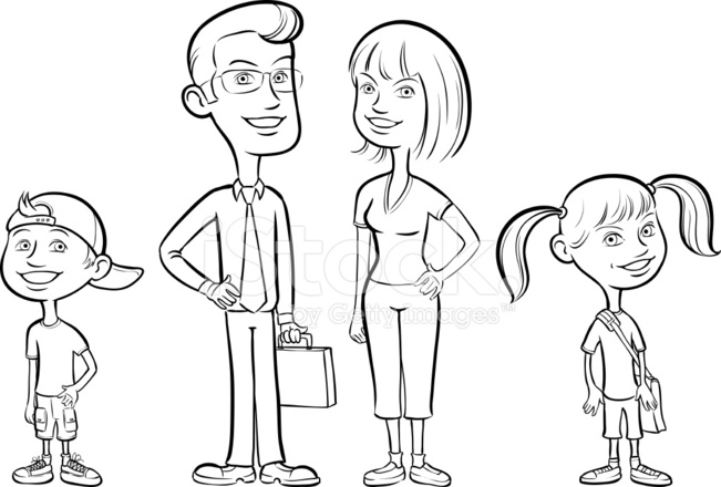 651x440 Happy Family In Black And White Stock Photos