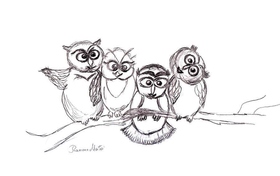 900x565 One Happy Family Drawing By Ramona Matei