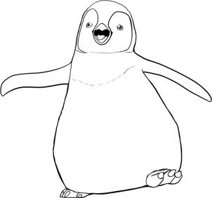 302x282 How To Draw Mumble, How To Draw Happy Feet