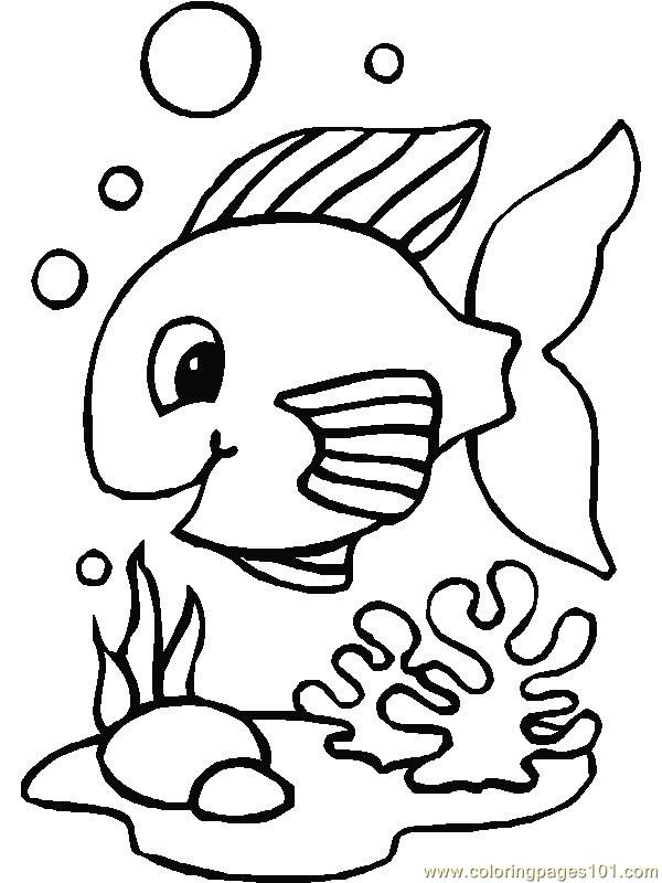 600x800 Happy Fish Coloring Page