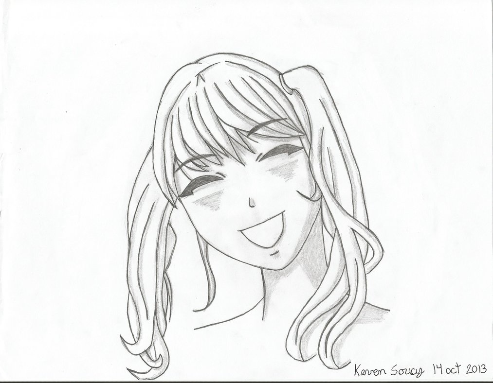 1013x788 Drawing 4 (Manga) A Very Happy Girl (Keven Soucy) By Kdor2684