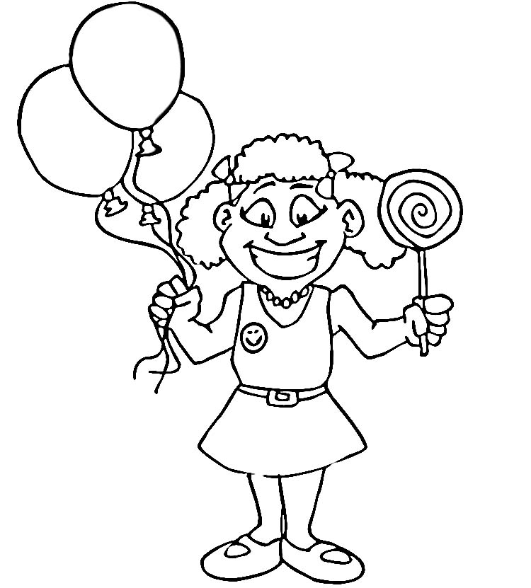 750x831 Happy Girl Coloring Pages Download And Print For Free