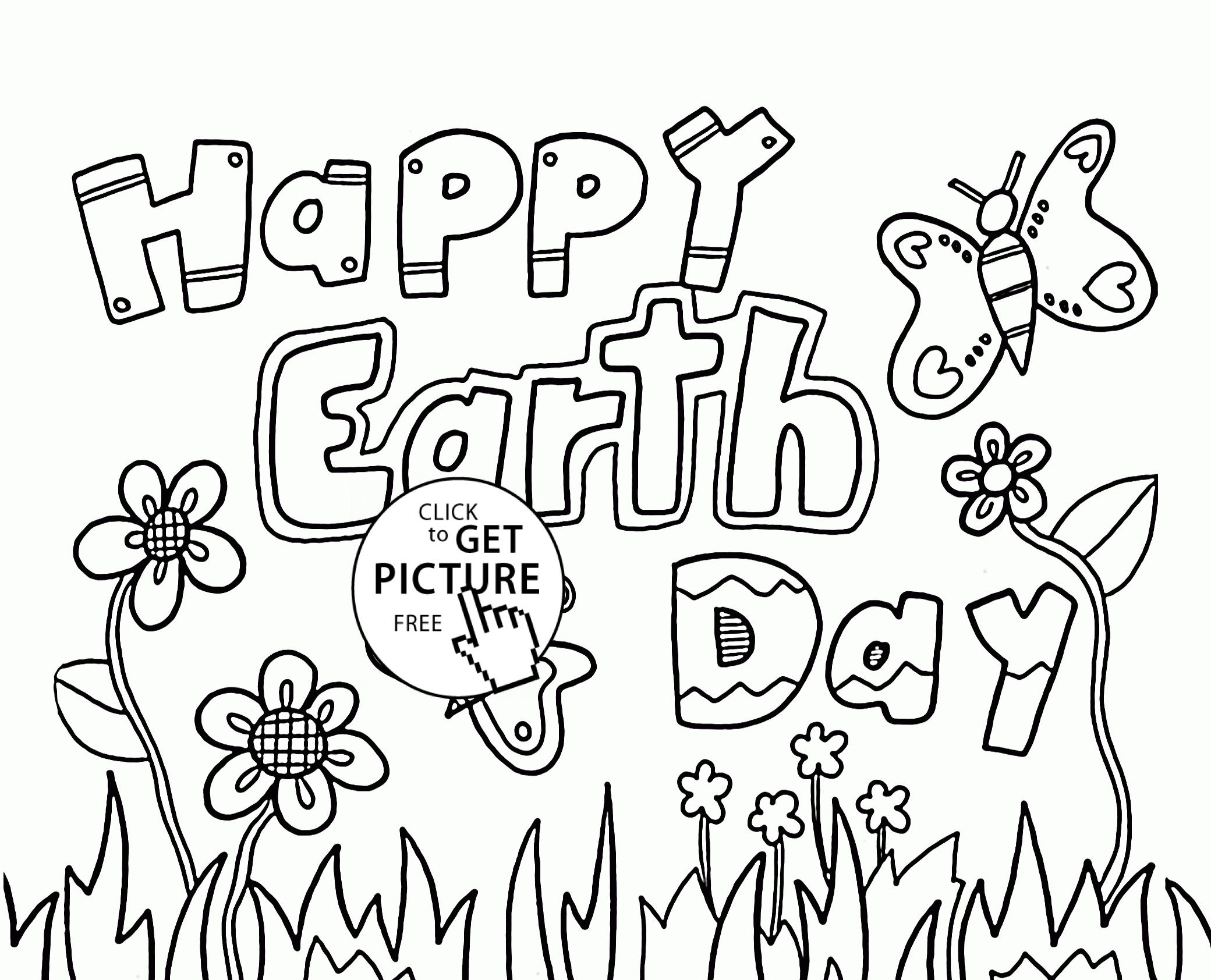2080x1684 Happy Earth Day Coloring Page For Kids, Coloring Pages Printables