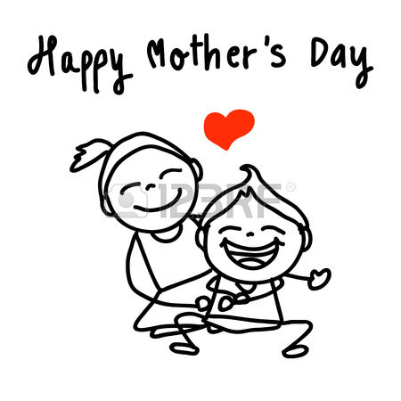 450x450 Set Of Hand Drawing Cartoon Character Concept Happy Mothers Day