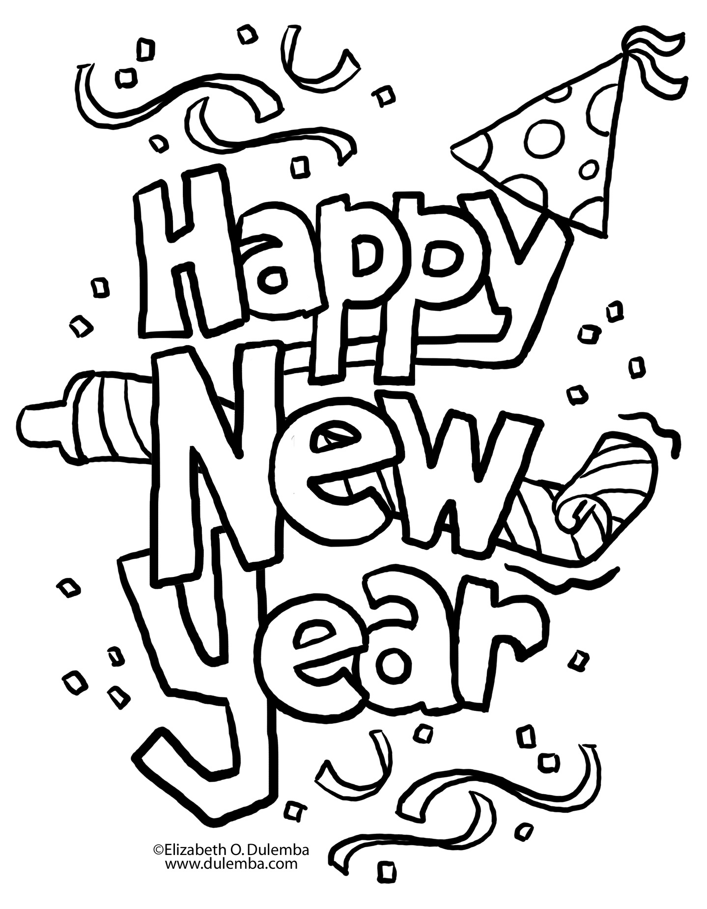 1439x1851 Happy New Year Coloring Pages