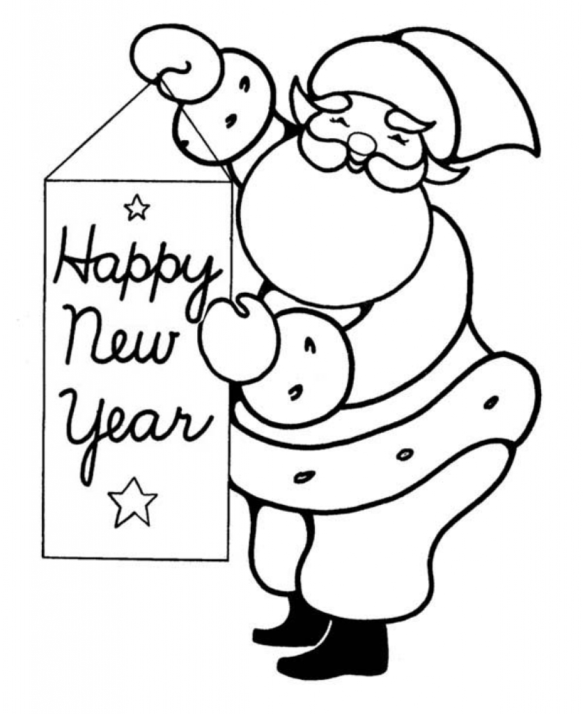 837x1024 Merry Christmas And Happy New Year Coloring Pages Archives