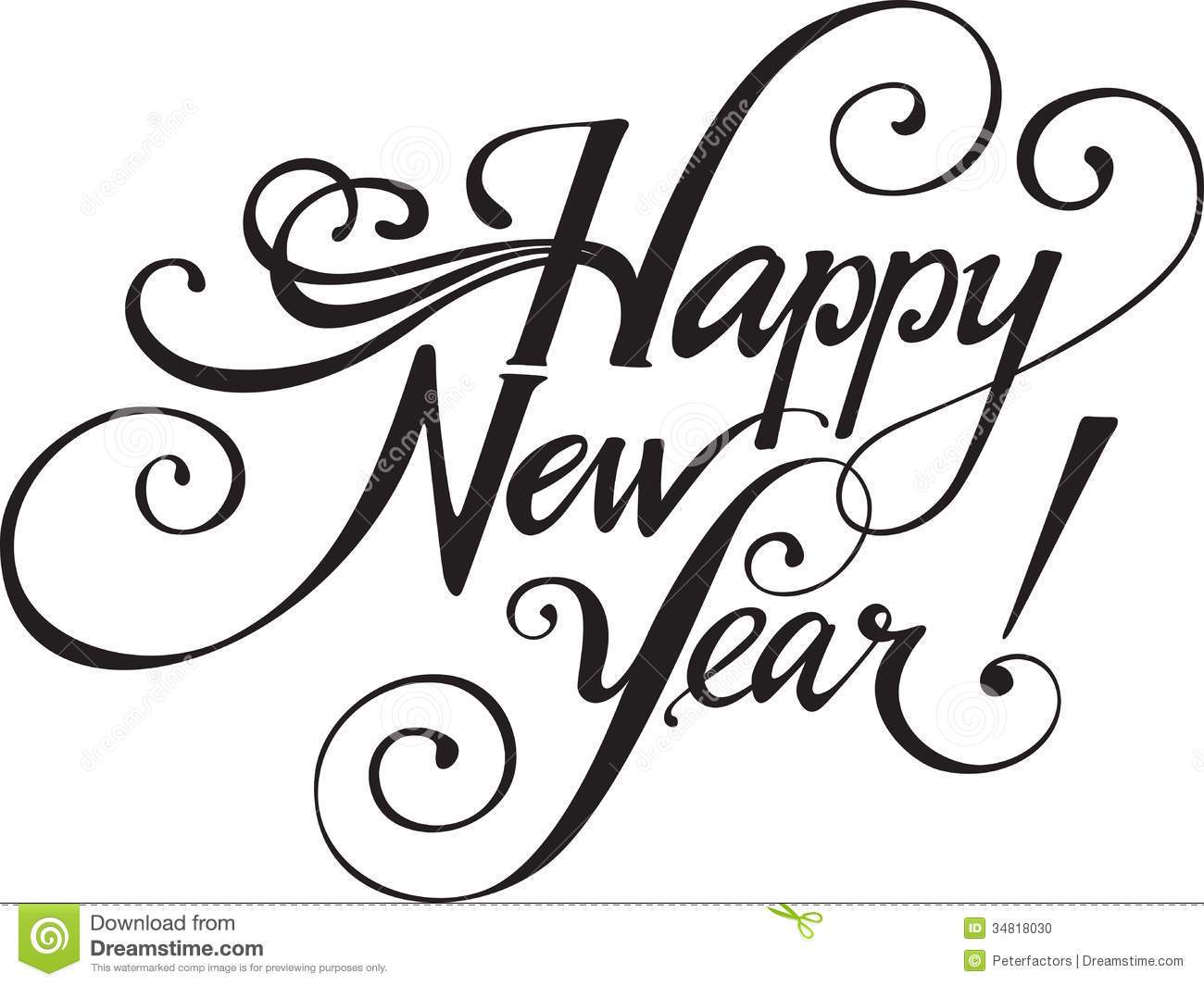 1300x1065 Black And White New Year Drawings Merry Christmas And Happy New
