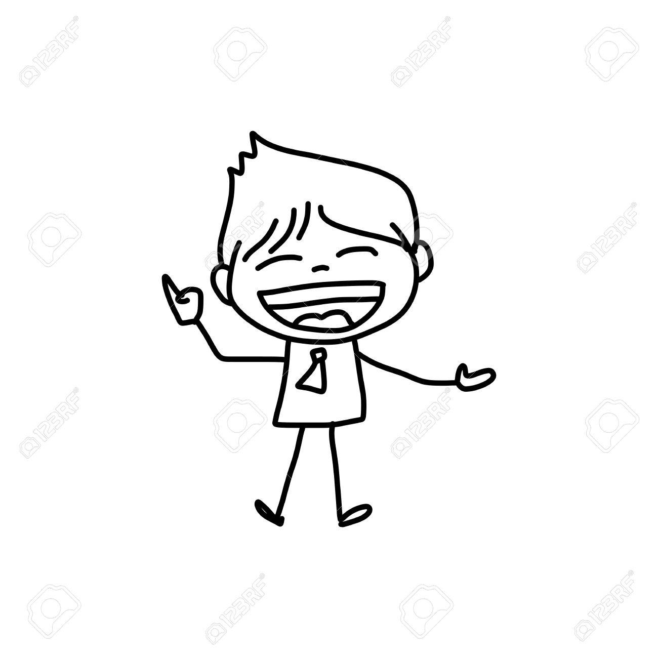 1300x1300 Hand Drawing Cartoon Character Happy Business Person Royalty Free