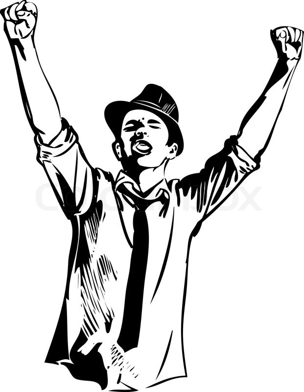 621x800 Man In A Hat Is Happy Stock Vector Colourbox