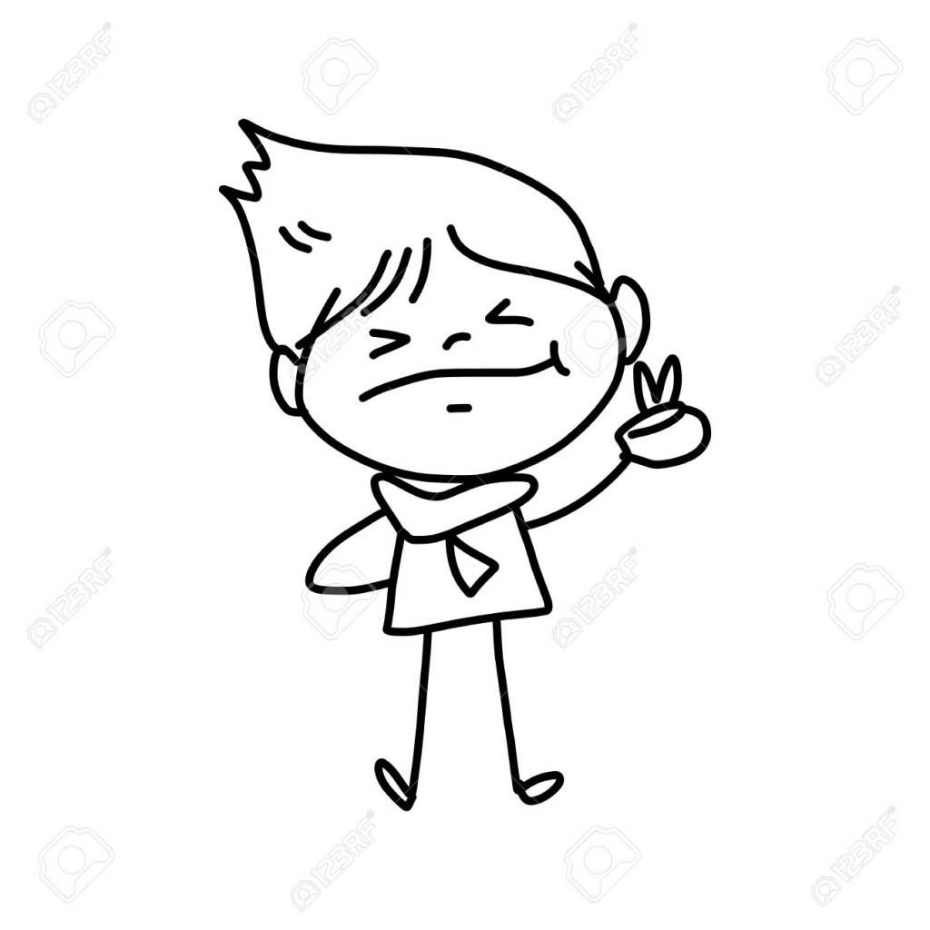 1024x1024 Cartoon Person Drawing Hand Drawing Cartoon Character Happy