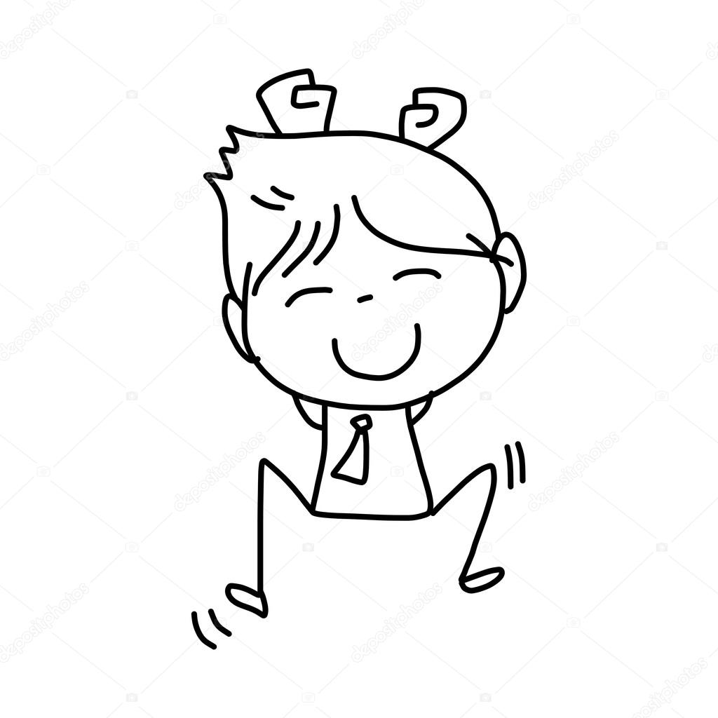 1024x1024 Hand Drawing Cartoon Character Business Person Stock Vector