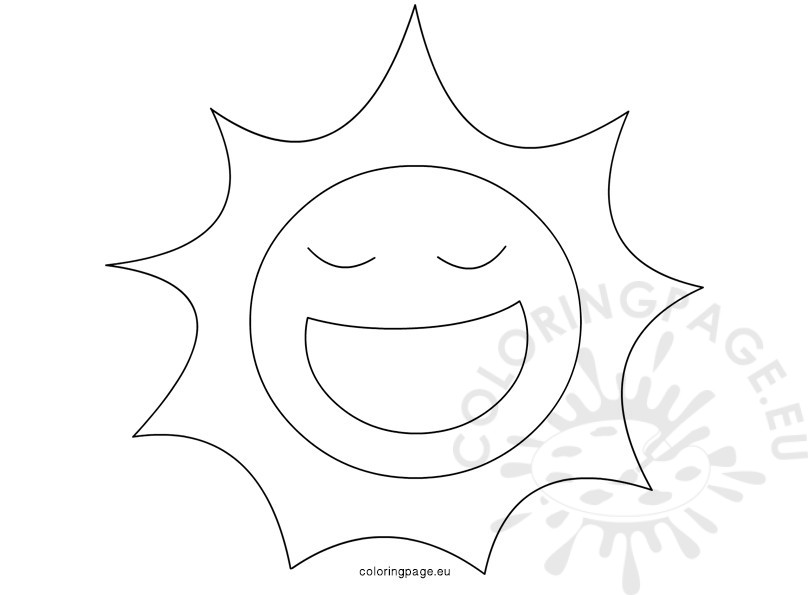 808x595 Happy Sun Summer Colorings Children Design Coloring Page