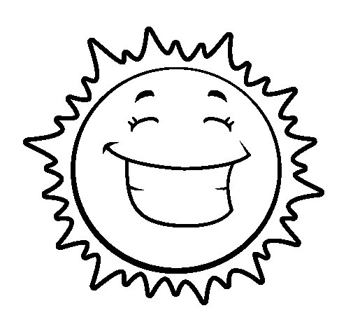 505x470 Happy Sun Coloring Page