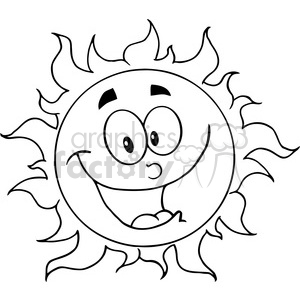 300x300 Royalty Free 12895 Rf Clipart Illustration Happy Sun Cartoon