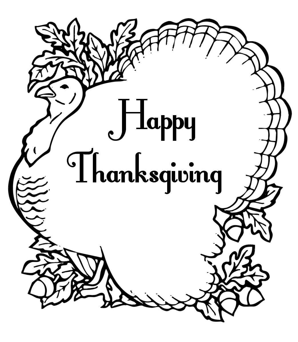 1043x1200 Happy Thanksgiving Turkey Clipart Black And White