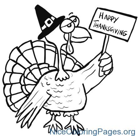 444x434 Happy Thanksgiving Drawing Nice Coloring Pages For Kids