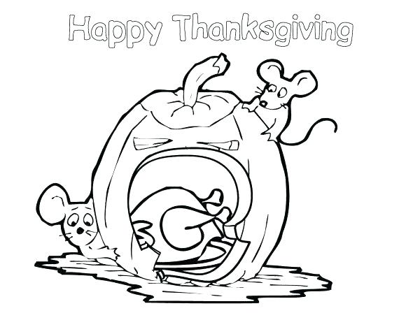 580x448 Simple Happy Thanksgiving Coloring Pages Online