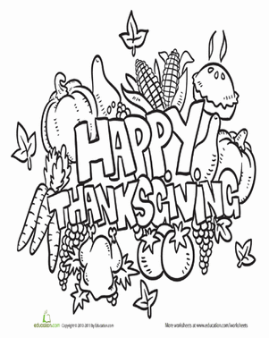 301x378 Happy Thanksgiving Worksheet