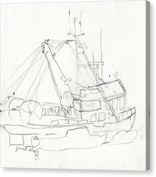 546x617 Fishing Boat In Anacortes Harbor Drawing By Janel Bragg