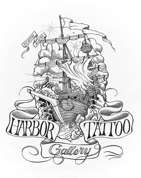 600x757 Harbor Tattoo Nautical Illustration On Behance