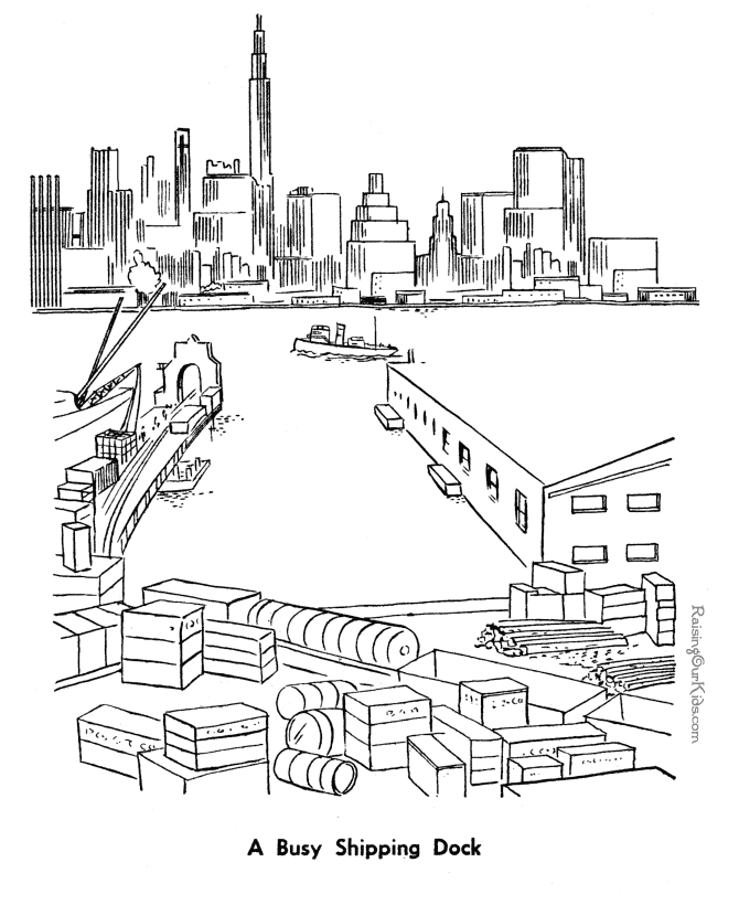 670x820 New York Harbor Coloring Page