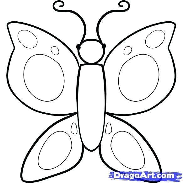 583x583 Sketching For Kids How To Draw A Butterfly For Kids Coloring Pages