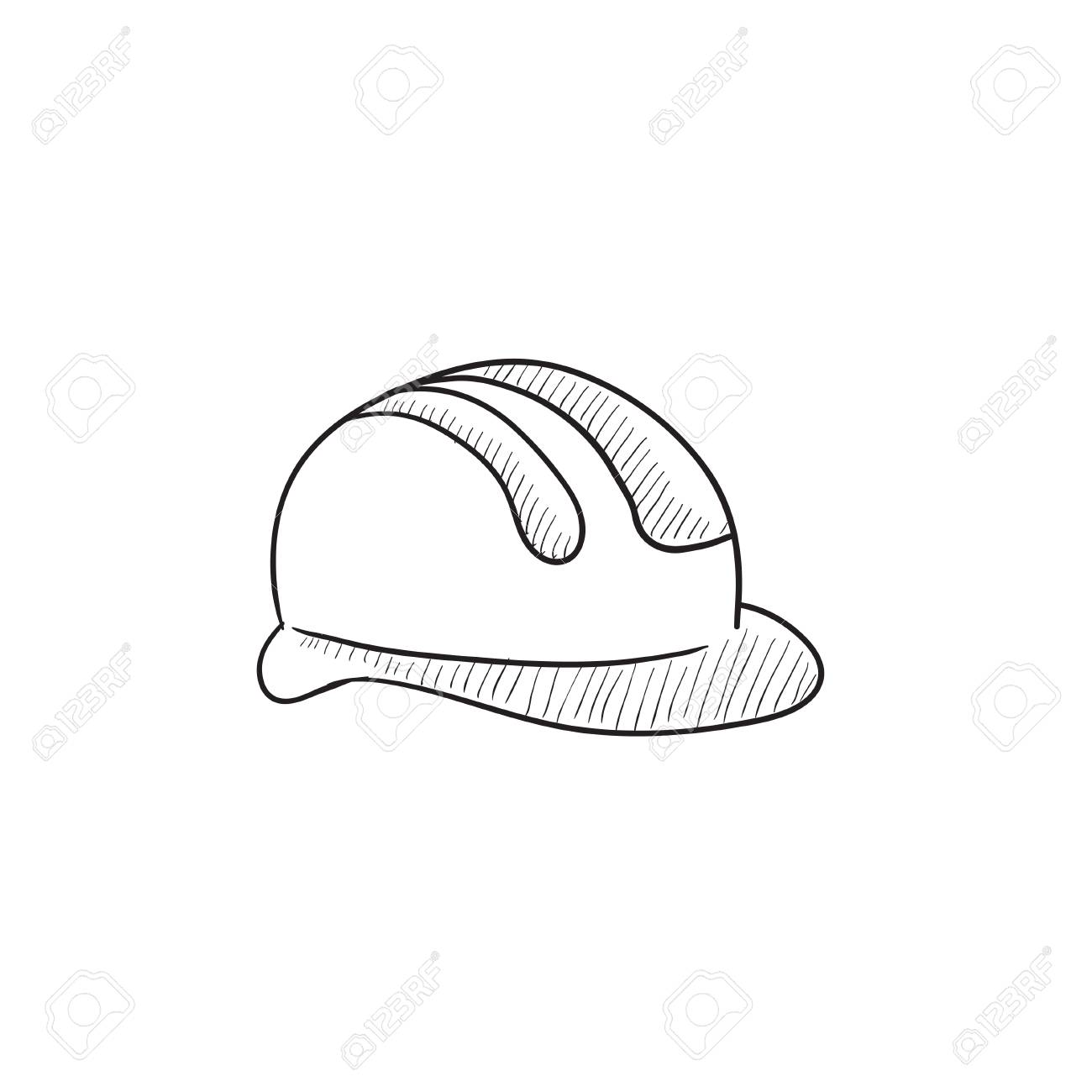 1300x1300 Hard Hat Vector Sketch Icon Isolated On Background. Hand Drawn